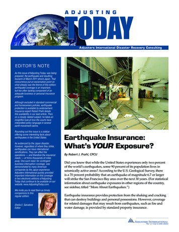 Earthquake Insurance: What's Your Exposure?