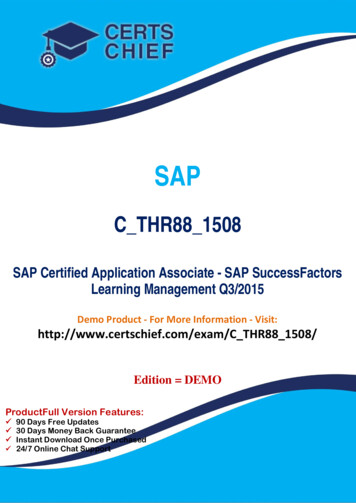 SAP Certified Application Associate - SAP SuccessFactors Learning .