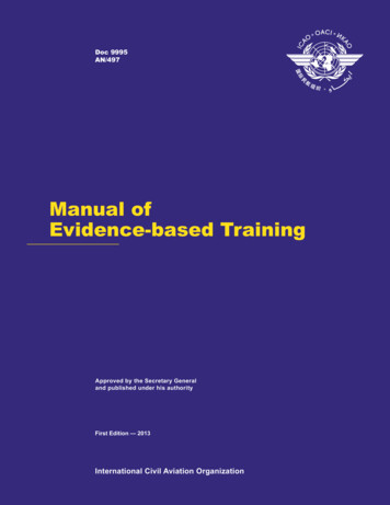 Manual Of Evidence-based Training - SKYbrary Aviation Safety