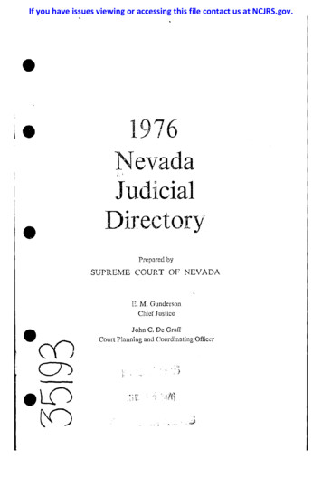 1976 Ne,rada Judicial Directory - Office Of Justice Programs