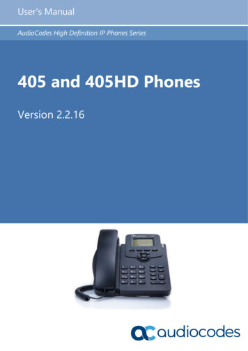405 And 405HD Phones - AudioCodes