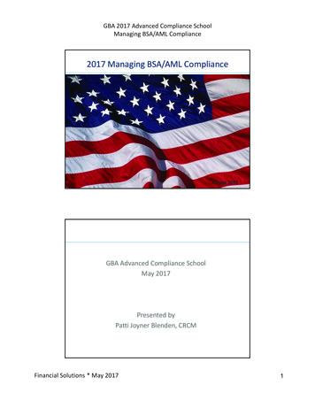 2017 Managing BSA AML Compliance - Resources.gabankers 