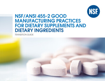 NSF/ANSI 455-2 Good Manufacturing Practices For Dietary Supplements And .