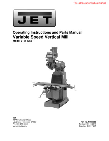 Operating Instructions And Parts Manual Variable Speed . - JET Tools