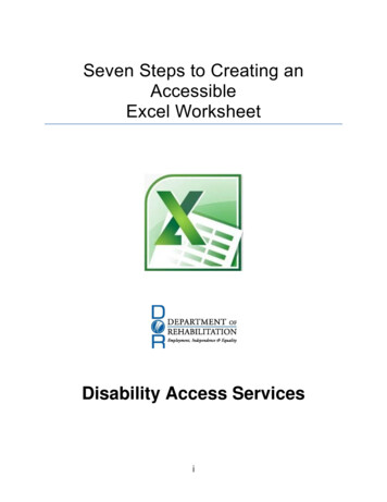 Seven Steps To Creating An Accessible Excel Worksheet