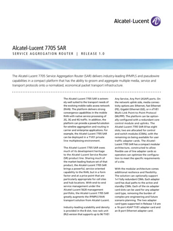 Alcatel-Lucent 7705 SAR - Archive 