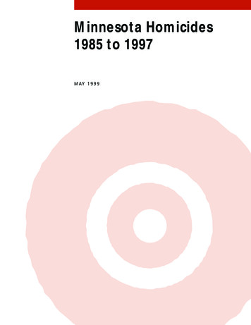 Minnesota Homicides 1985 To 1997 - JRSA