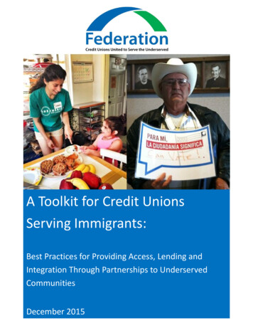 A Toolkit For Credit Unions Serving Immigrants - Inclusiv