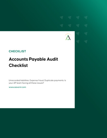 Accounts Payable Audit Checklist - Aavenir