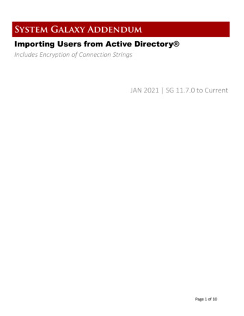 Importing Users From Active Directory - Access Control