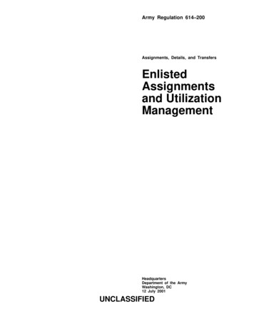 Assignments, Details, And Transfers Enlisted Assignments And . - DTIC