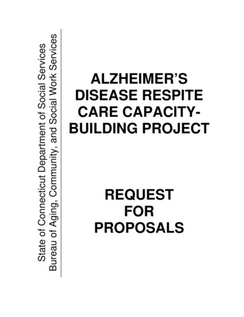 ALZHEIMER'S DISEASE RESPITE CARE CAPACITY- BUILDING . - Connecticut