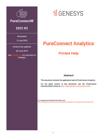 22-February-2022 PureConnect Analytics - Genesys