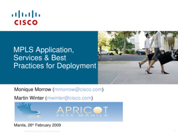 MPLS Application, Services & Best Practices For Deployment