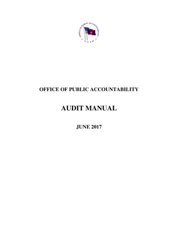 Perf. Audit Manual FINAL June 2017 - OPA) - Guam