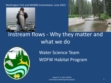 Instream Flows - Why They Matter And What We Do