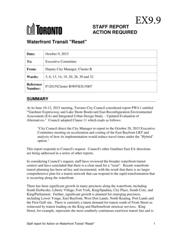STAFF REPORT ACTION REQUIRED Waterfront Transit Reset