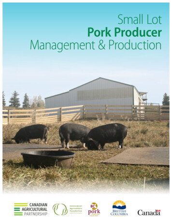 Small Lot Pork Producer Management & Production - Gov