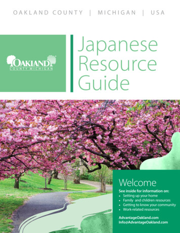 OAKLAND COUNTY MICHIGAN USA Japanese Resource Guide - Oakgov