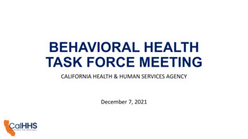 Behavioral Health Task Force Meeting