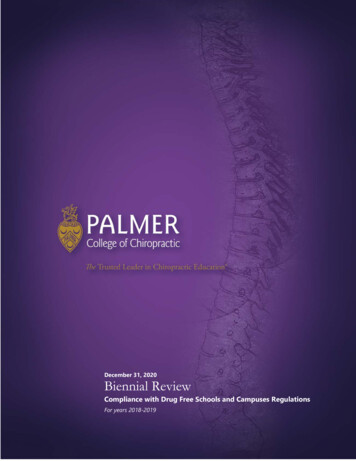 Biennial Review For Drug And Alcohol Abuse - Palmer College Of Chiropractic