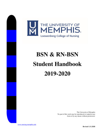 BSN & RN-BSN Student Handbook 2019-2020 - The University Of Memphis