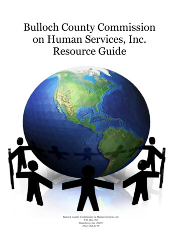 Bulloch County Commission On Human Services, Inc. Resource Guide