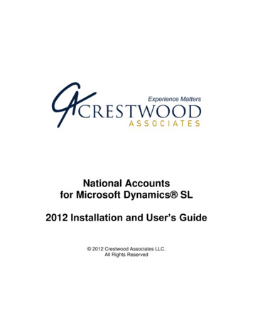National Accounts For Microsoft Dynamics SL 2012 Installation And User .
