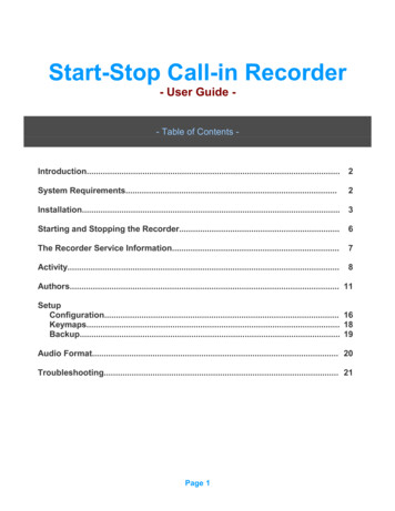 Start-Stop Call-in Recorder - HTH Engineering Support Files