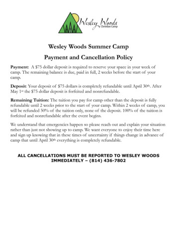 Wesley Woods Summer Camp Payment And Cancellation Policy