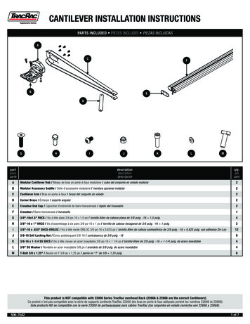 Cantilever Installation Instructions