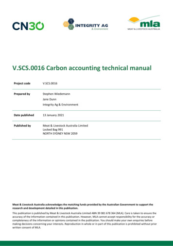 V.SCS.0016 Carbon Accounting Technical Manual - MLA