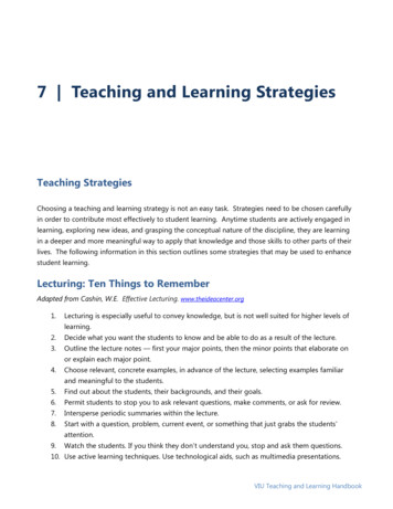 7 Teaching And Learning Strategies - Vancouver Island University