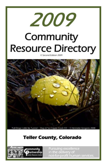 Community Resource Directory - Teller County, Colorado