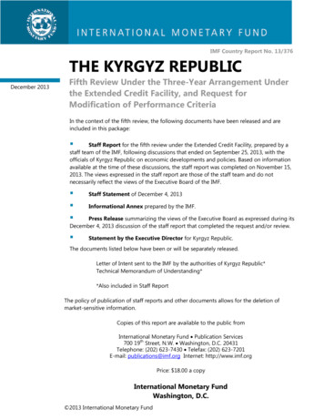 IMF Country Report No. 13/376 THE KYRGYZ REPUBLIC