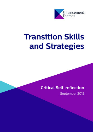 Transition Skills And Strategies - Enhancement Themes