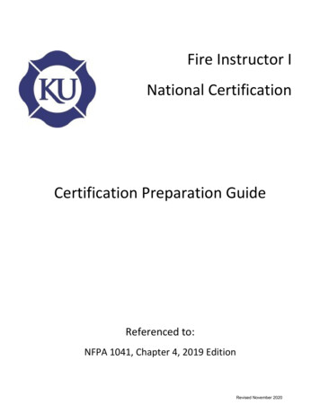 Certification Preparation Guide - University Of Kansas