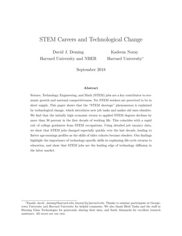 STEM Careers And Technological Change - Harvard University