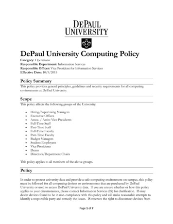 DePaul University Computing Policy