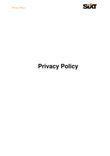 Privacy Policy - Sixt
