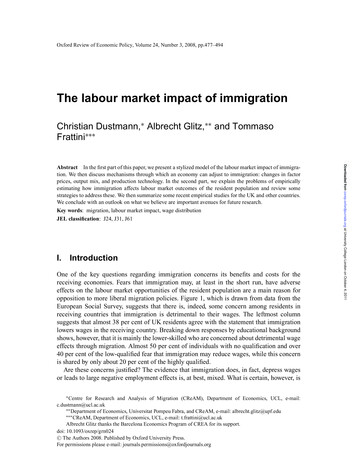 The Labour Market Impact Of Immigration - UCL