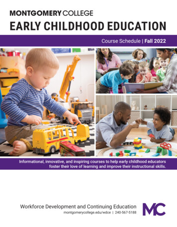 EARLY CHILDHOOD EDUCATION - Montgomery College