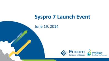 Syspro 7 Launch Event - Encore