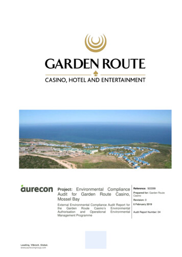 Environmental Compliance Audit Prepared For: For Garden Route Casino,