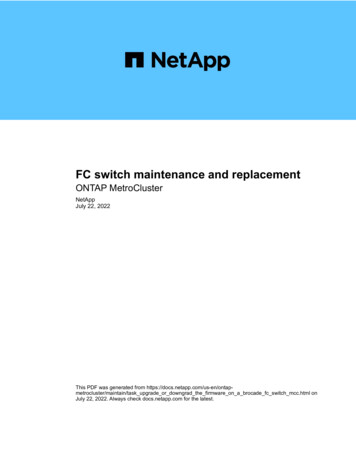 FC Switch Maintenance And Replacement : ONTAP MetroCluster - NetApp