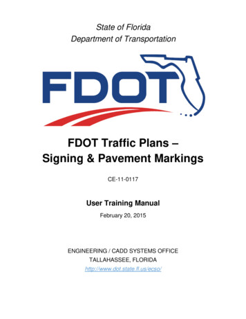 FDOT Traffic Plans Signing & Pavement Markings