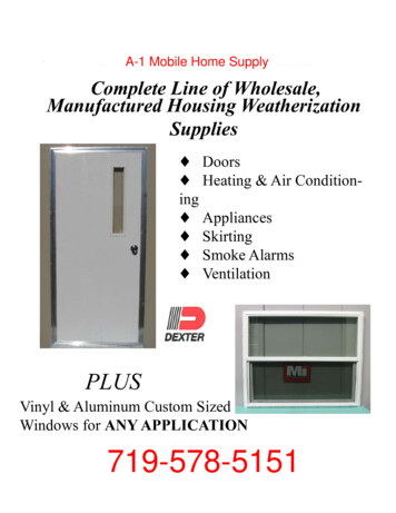 Complete Line Of Wholesale, In Stock Manufactured Housing .