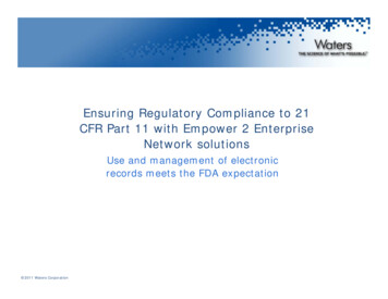 D6 Ensuring Regulatory Compliance To 21 CFR Part 11