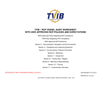 Tvib - Rcp Vessel Audit Worksheet With Awo Approved Rcp Policies And .