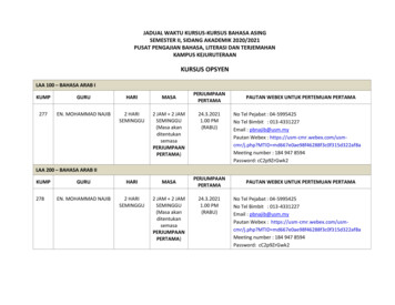 KURSUS OPSYEN - Universiti Sains Malaysia